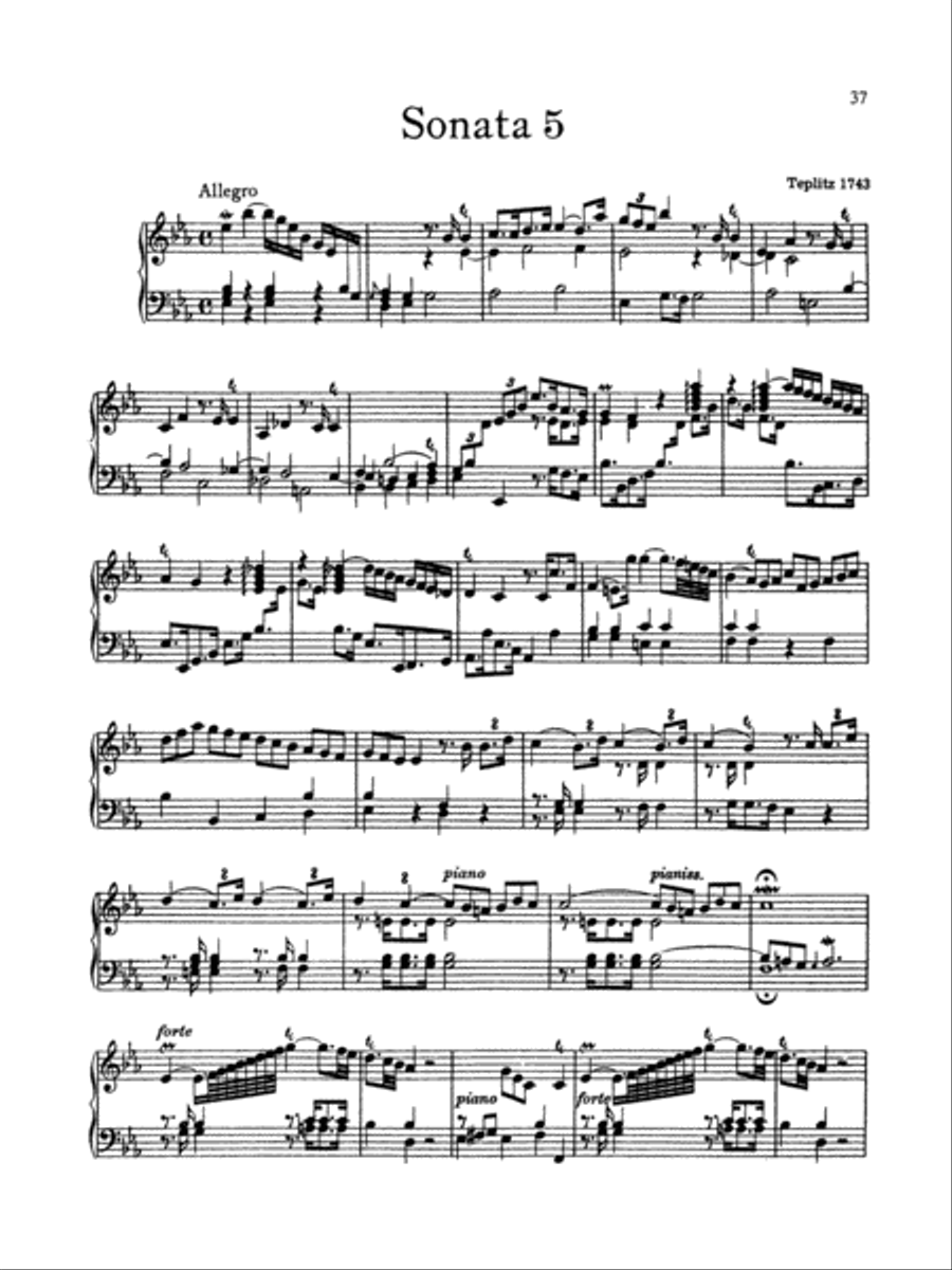 Bach: The Württenburg Sonatas (Complete) Piano Solo scores gallery preview page 1