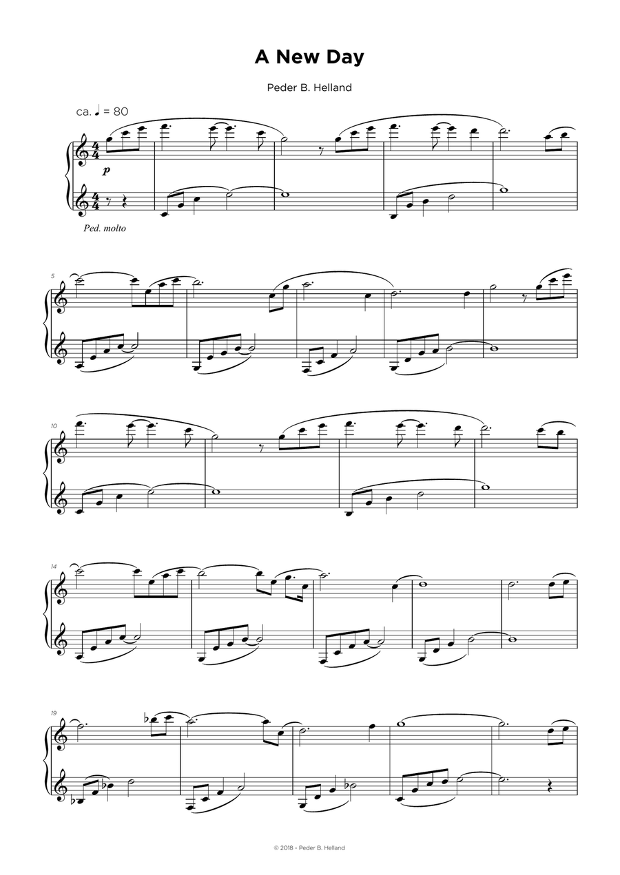 A New Day Easy Piano scores gallery preview page 1