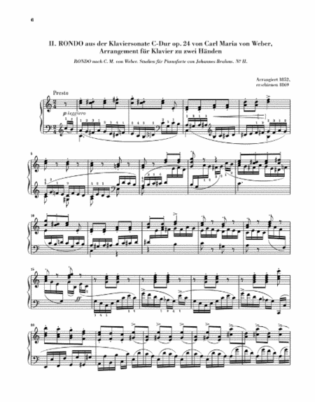 Arrangements von Werken anderer Komponisten fur Klavier zu zwei Handen oder fur die linke Hand