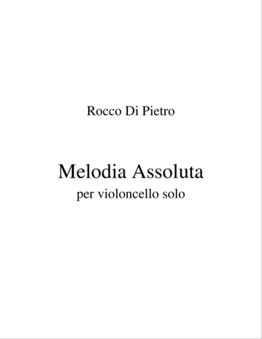 'Melodia Assoluta' (Absolute Melody) Cello Solo scores gallery preview page 1
