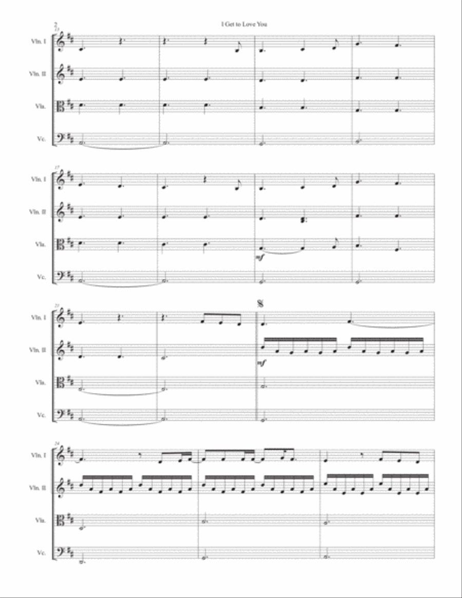 I Get To Love You String Quartet scores gallery preview page 2