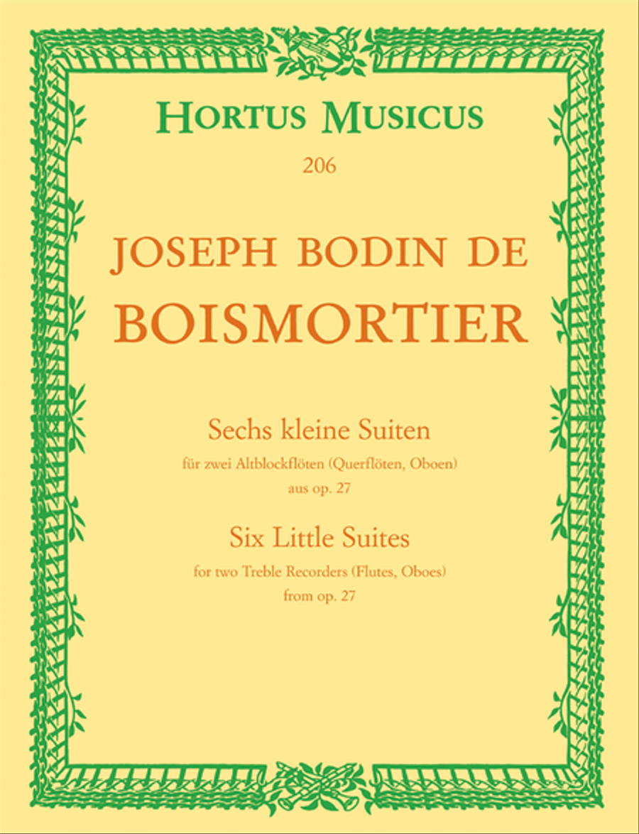 Sechs kleine Suiten fur zwei Altblockfloten (Querfloten, Oboen) aus, Op. 27 Oboe scores gallery preview page 1