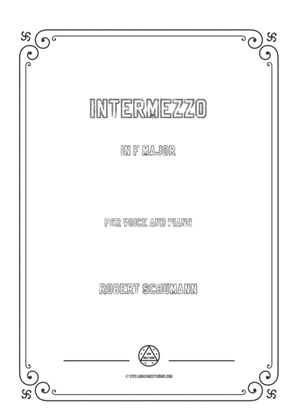 Book cover for Schumann-Intermezzo in F Major,for Voice and Piano