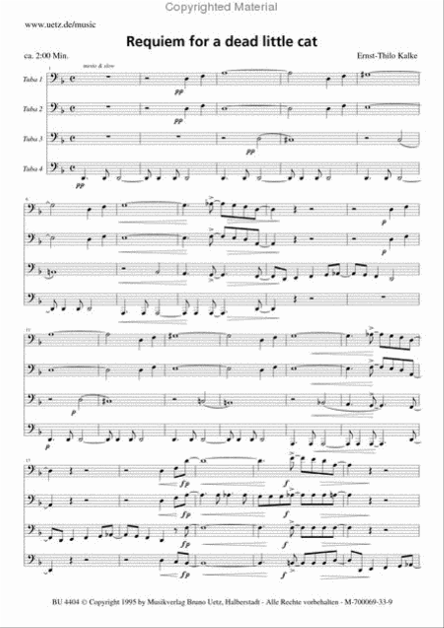 Requiem for a Cat Requiem for a Cat Tuba Quartet scores gallery preview page 2