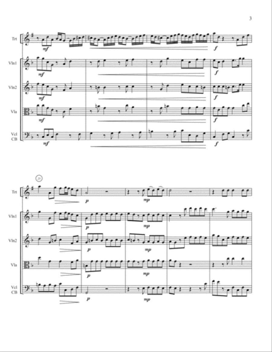 Every Valley Shall Be Exalted (George Frideric Handel (1685-1759) for Bb Trumpet Solo String Orchestra scores gallery preview page 4