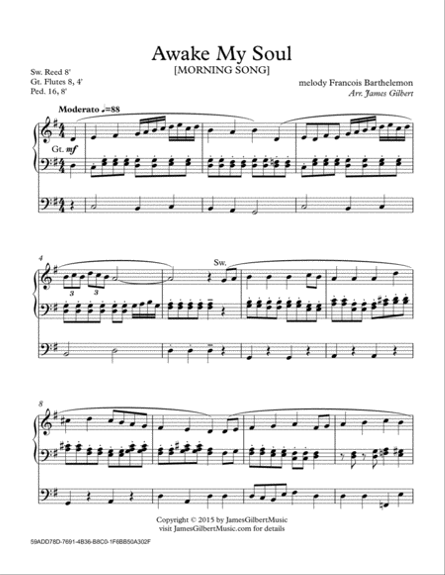 Awake My Soul Organ Solo scores gallery preview page 1