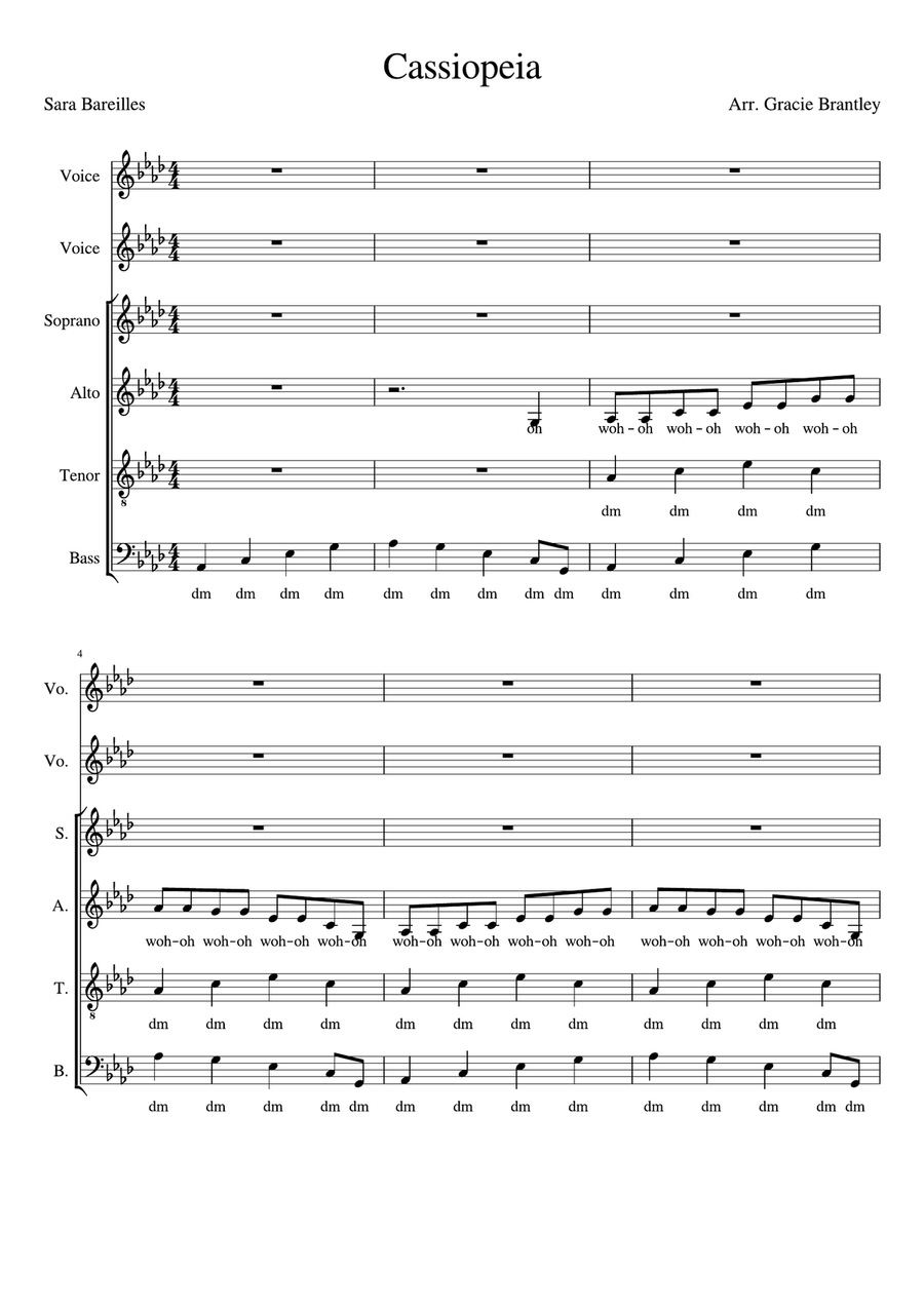 Cassiopeia Cassiopeia 4-Part scores gallery preview page 1