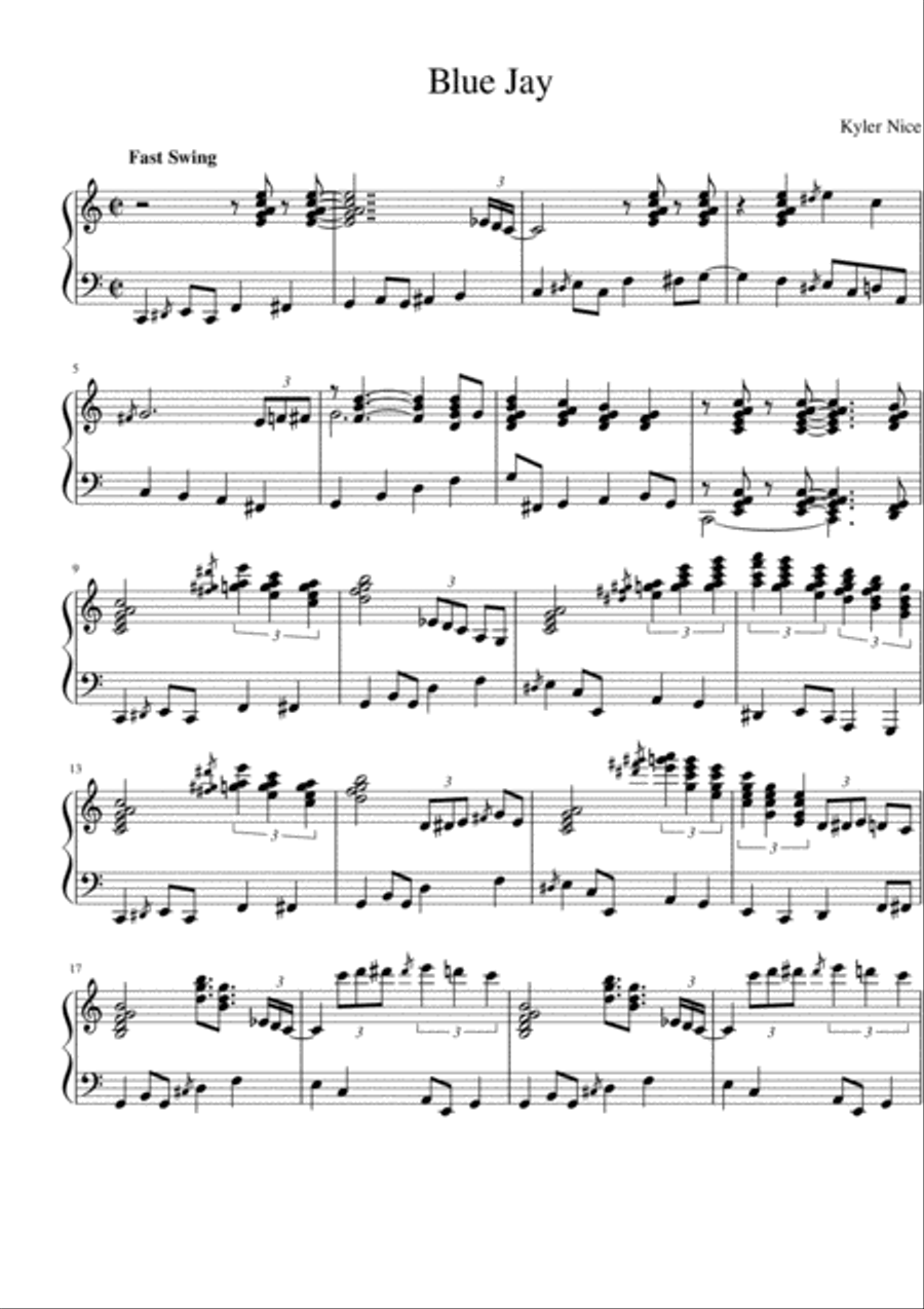 Blue Jay Blue Jay Piano Solo scores gallery preview page 1
