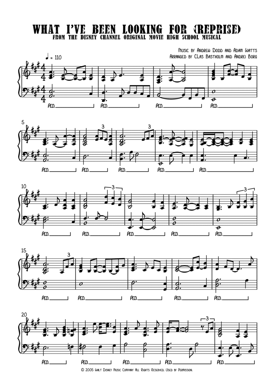 What I've Been Looking For Piano Solo scores gallery preview page 1
