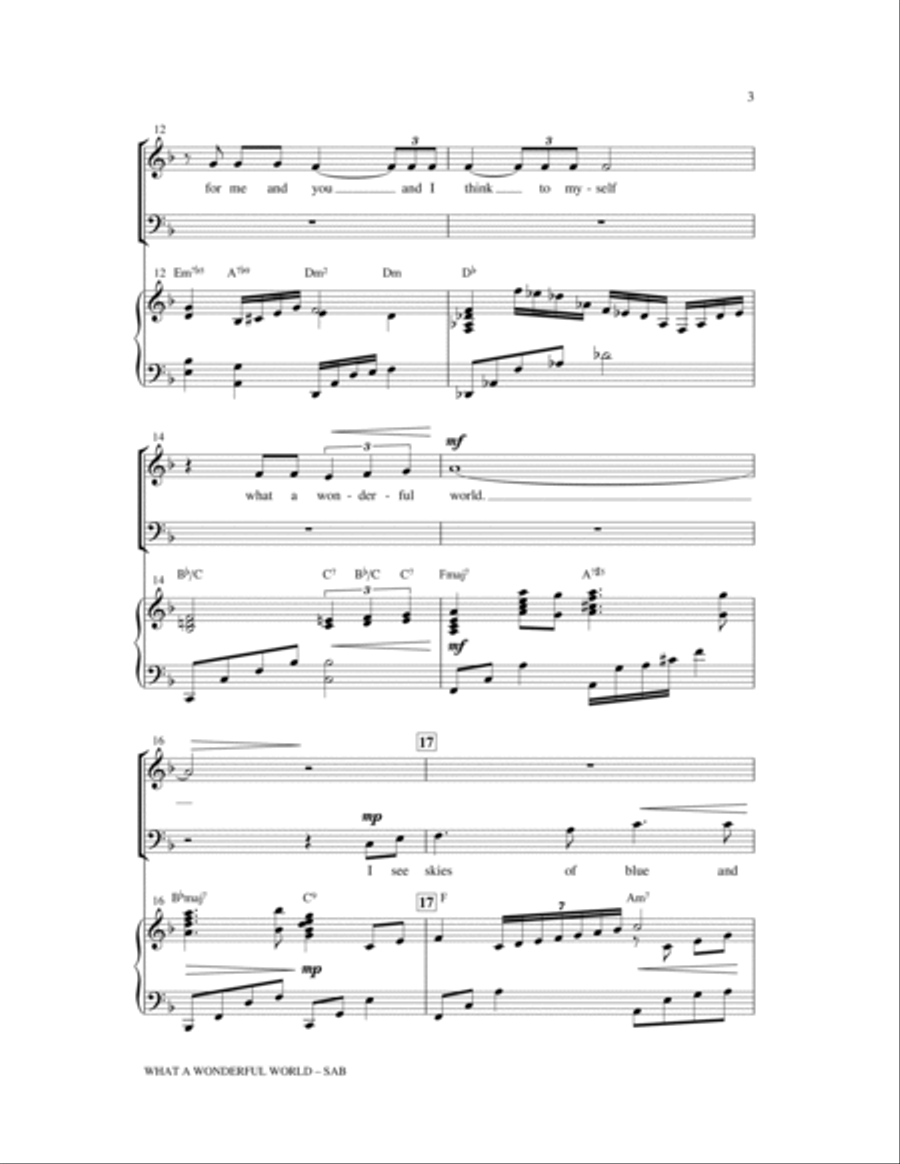 What A Wonderful World 3-Part scores gallery preview page 3