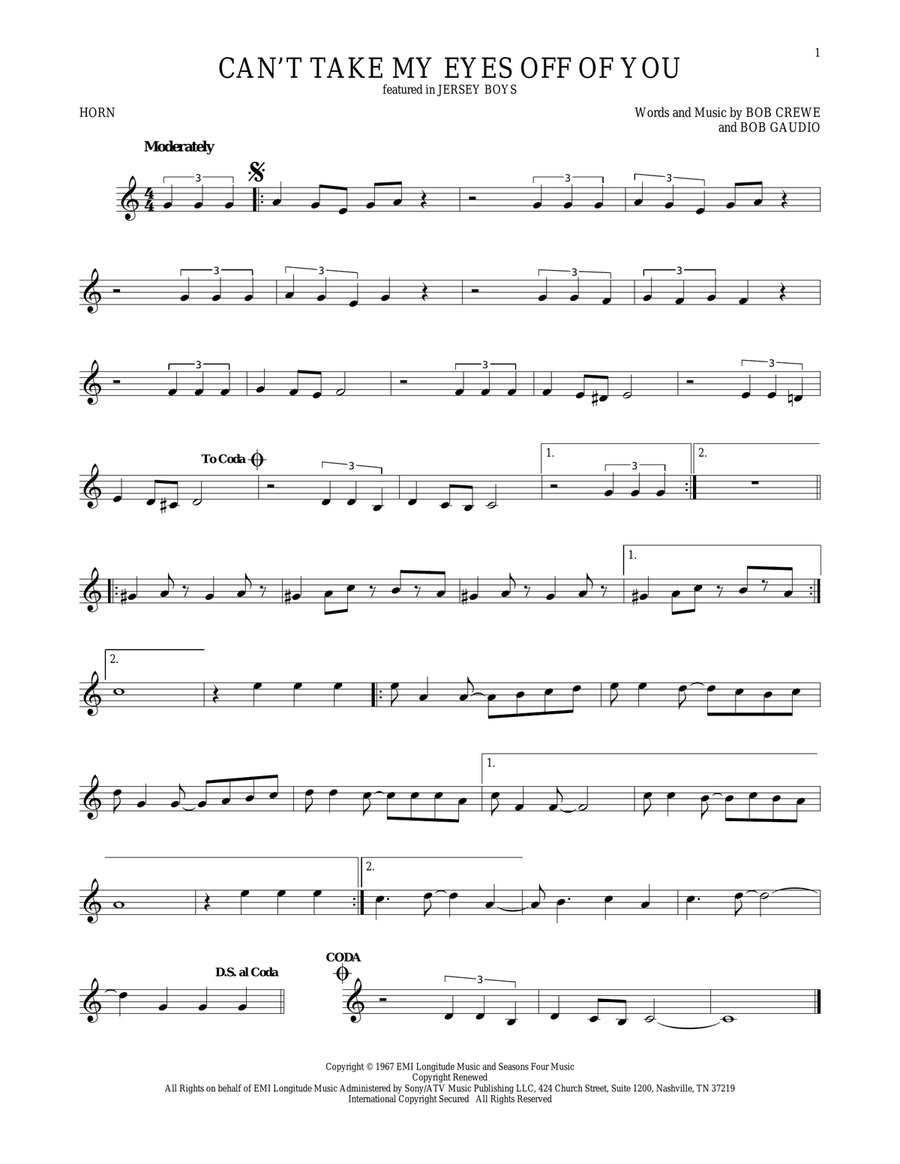 Can't Take My Eyes Off Of You (from Jersey Boys)