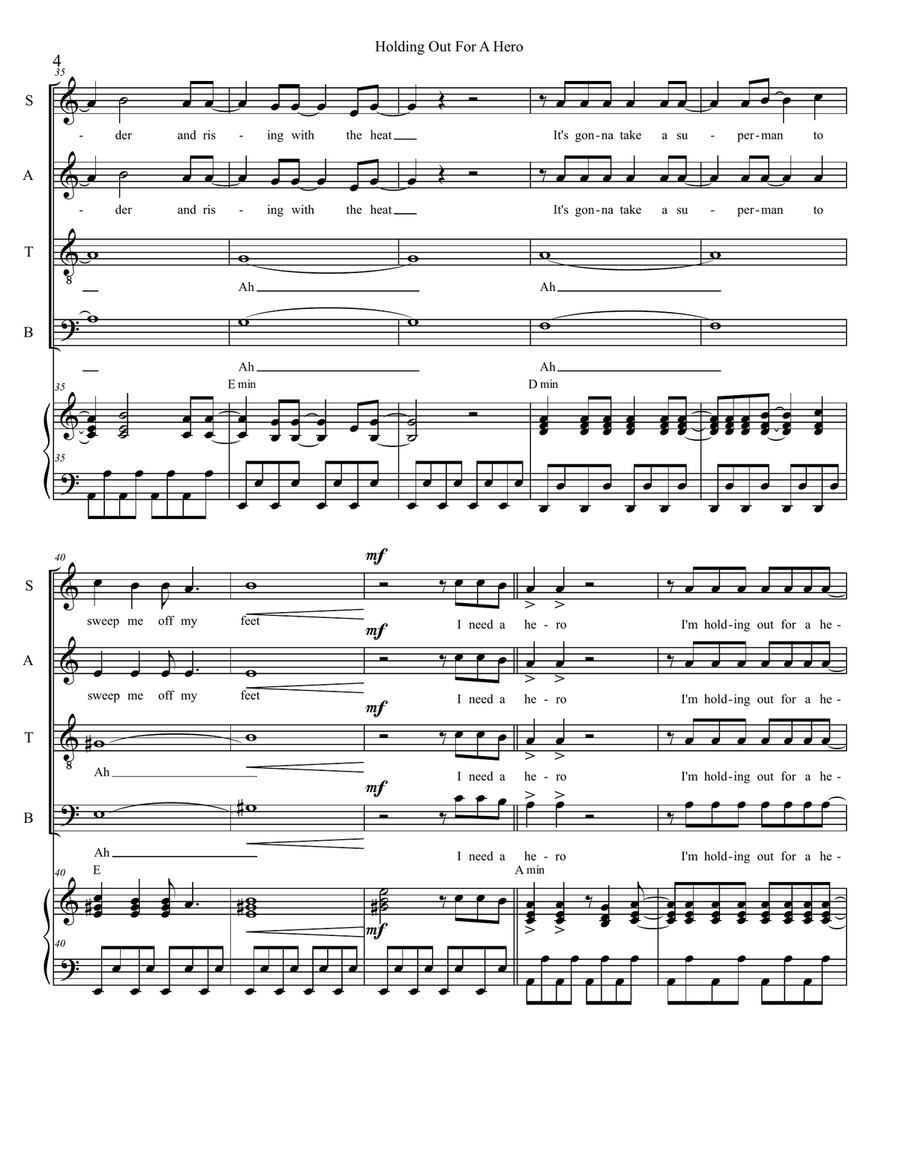 Holding Out For A Hero 4-Part scores gallery preview page 4