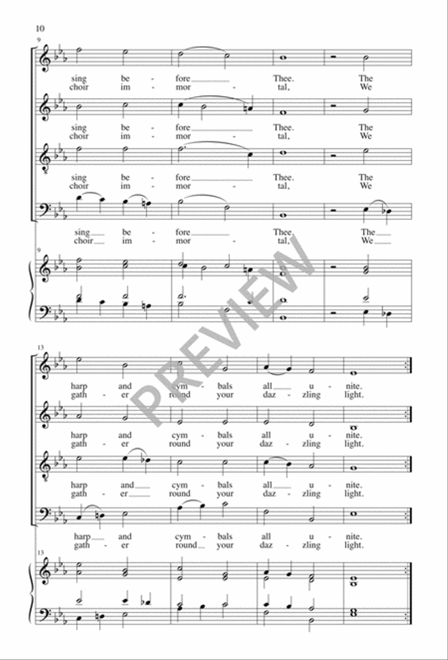 Zion Hears the Watchmen Singing 4-Part scores gallery preview page 10