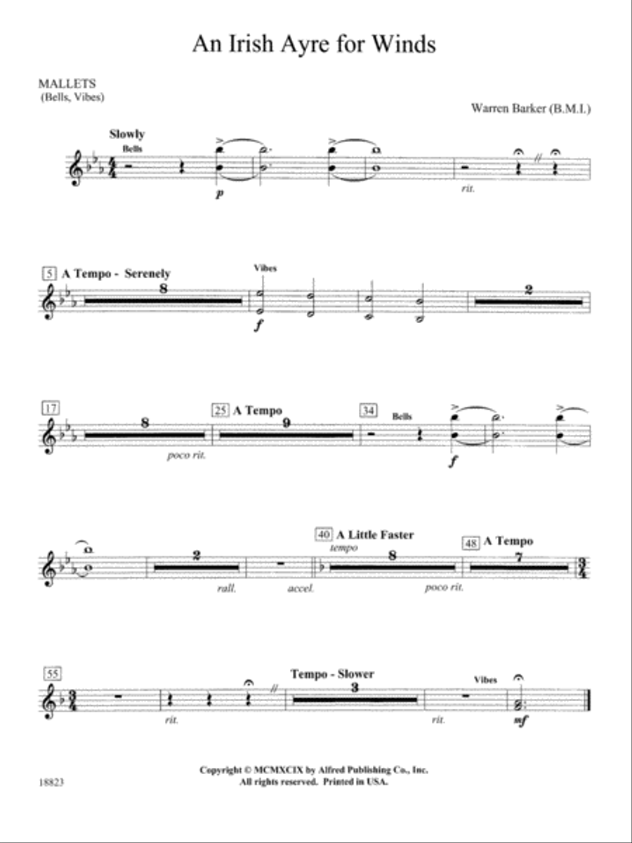 Irish Ayre for Winds: Mallets Concert Band scores gallery preview page 1