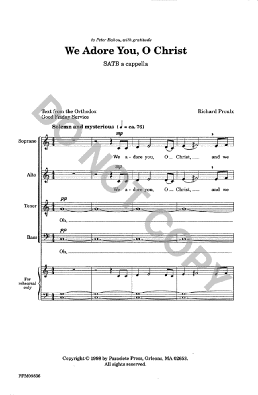 We Adore You O Christ 4-Part scores gallery preview page 2