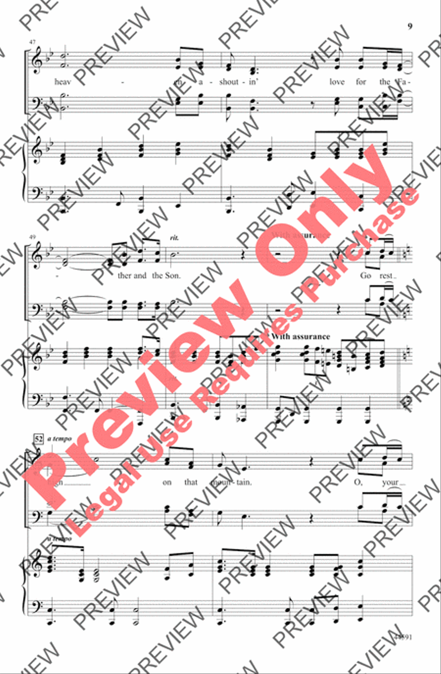 Go Rest High on That Mountain 4-Part scores gallery preview page 19