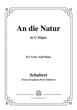 Schubert-An die Natur,in G Major,for Voice&Piano