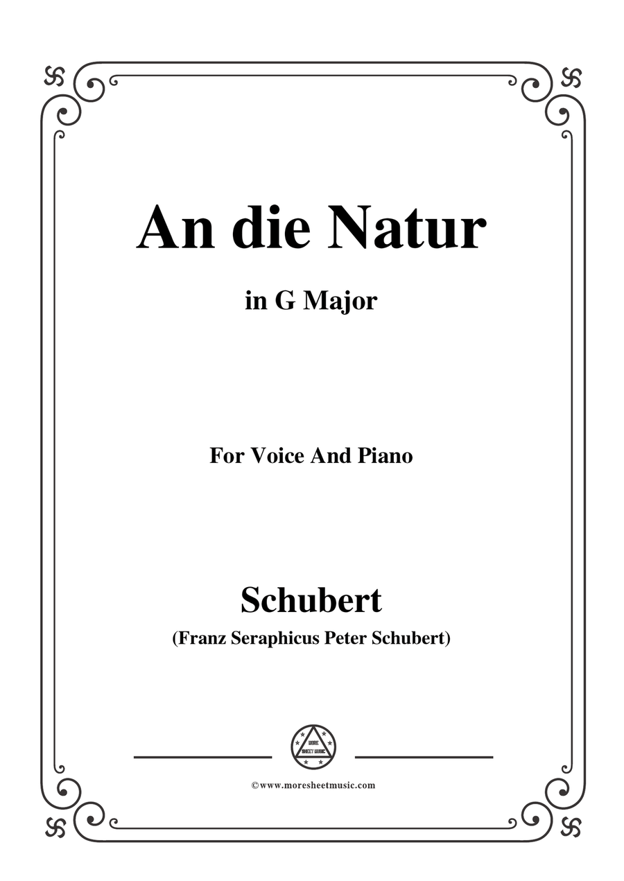 Schubert-An die Natur,in G Major,for Voice&Piano