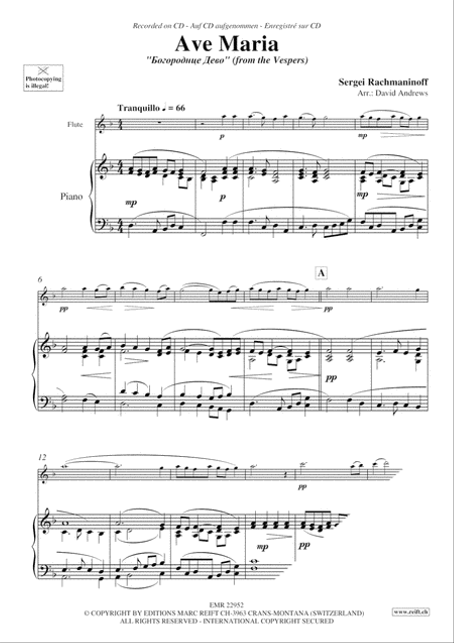 Ave Maria Flute Solo scores gallery preview page 4