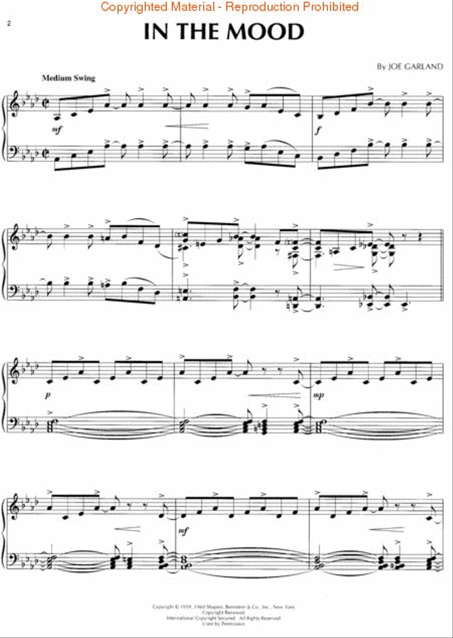 In the Mood Piano Solo scores gallery preview page 2