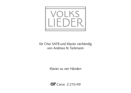 Choral collection Volkslieder for choir SATB and piano duet