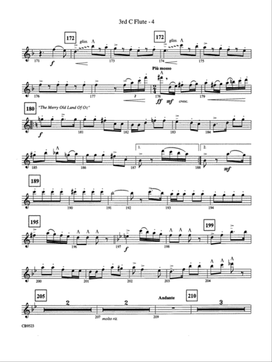 The Wizard of Oz (Medley): 3rd Flute Concert Band scores gallery preview page 4