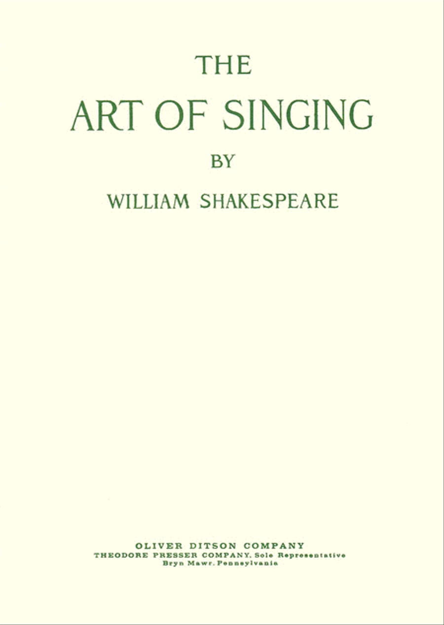 The Art Of Singing The Art Of Singing Chamber Music scores gallery preview page 1