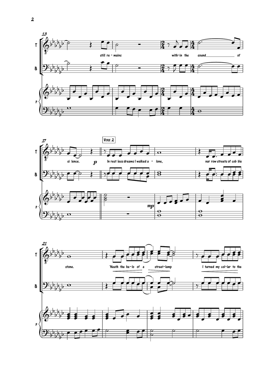 The Sound Of Silence TTBB scores gallery preview page 2