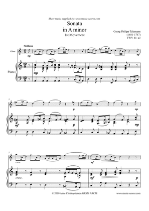 Telemann Sonata in A Minor TWV 41:a3, 1st Movement: Siciliano - Oboe and Piano
