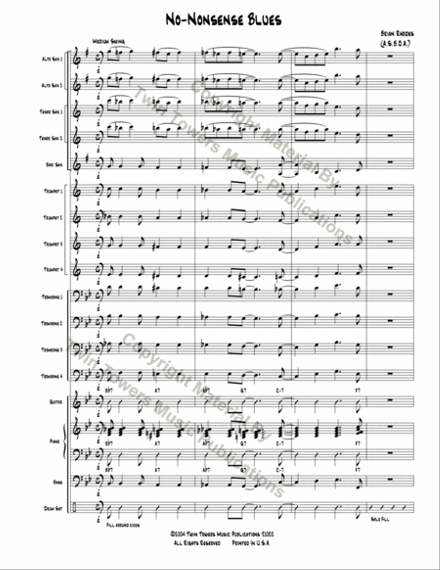 No Nonsense Blues Jazz Ensemble scores gallery preview page 3