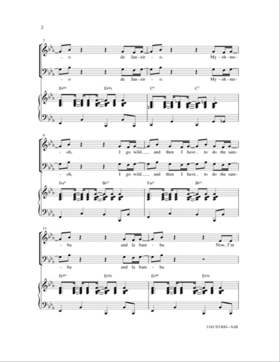 I Go To Rio (from The Boy From Oz) (arr. Ryan O'Connell) 3-Part scores gallery preview page 2