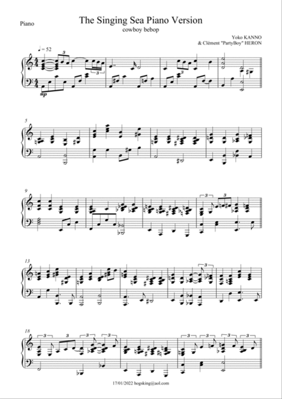 The Singing Sea Ii Piano Solo scores gallery preview page 2