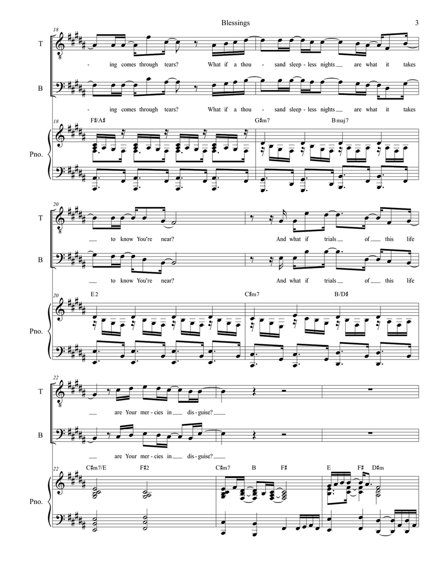 Blessings Blessings Tenor Voice scores gallery preview page 3
