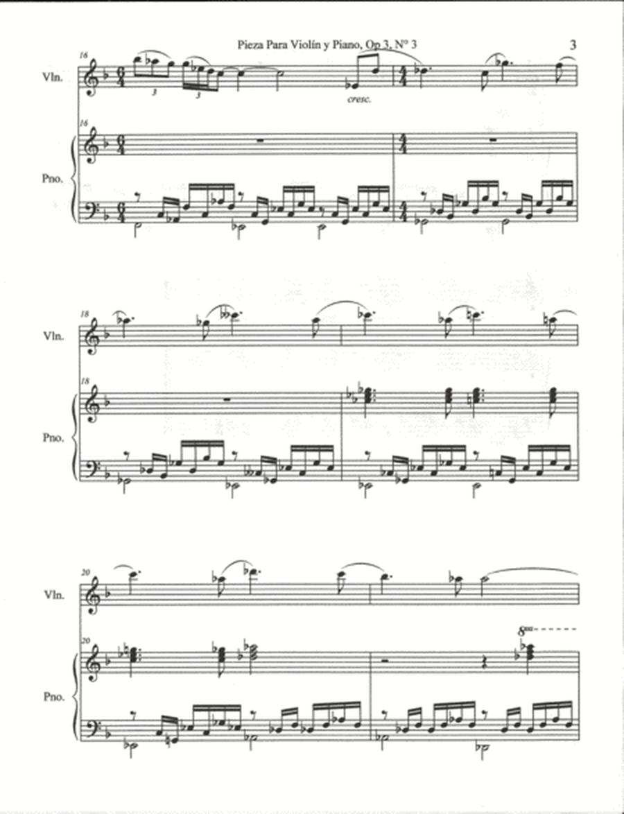 Pieza para Violin y Piano Op. 3 No. 3 image number null