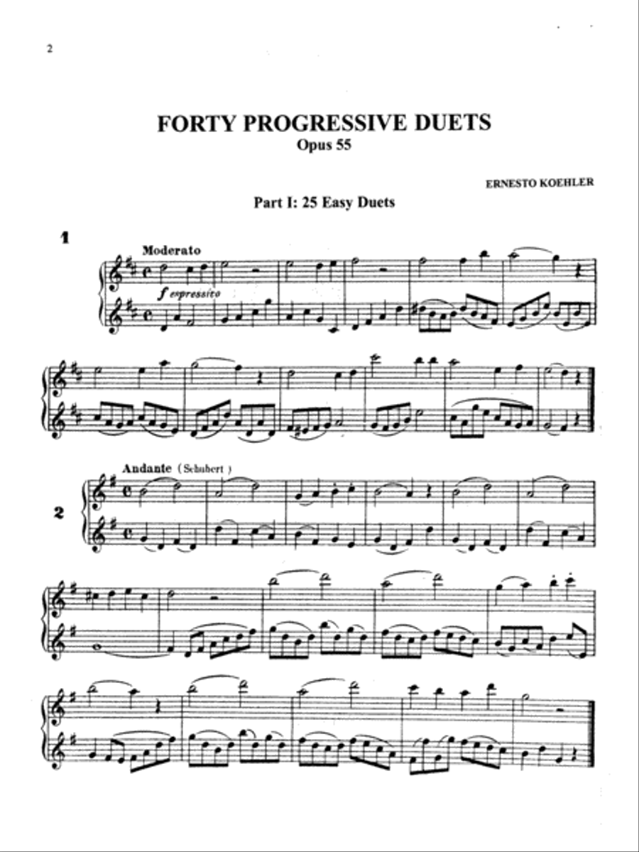 Forty Progressive Duets, Op. 55 Flute Duet scores gallery preview page 3