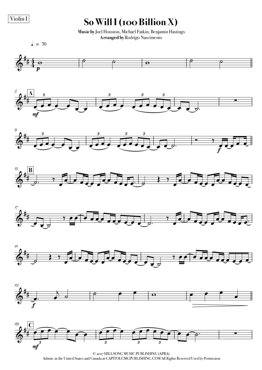 So Will I (100 Billion X) String Quartet scores gallery preview page 1