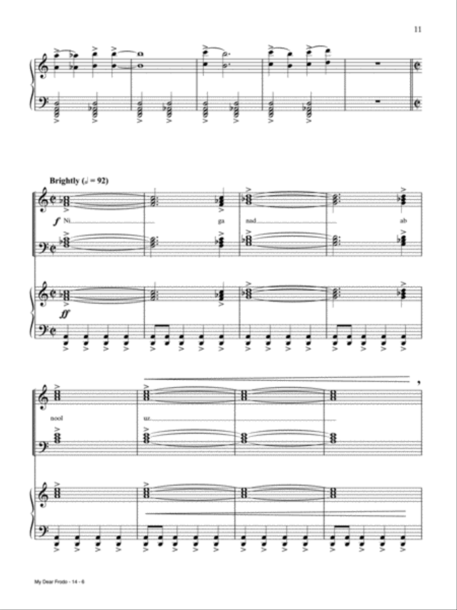My Dear Frodo Piano, Vocal scores gallery preview page 6