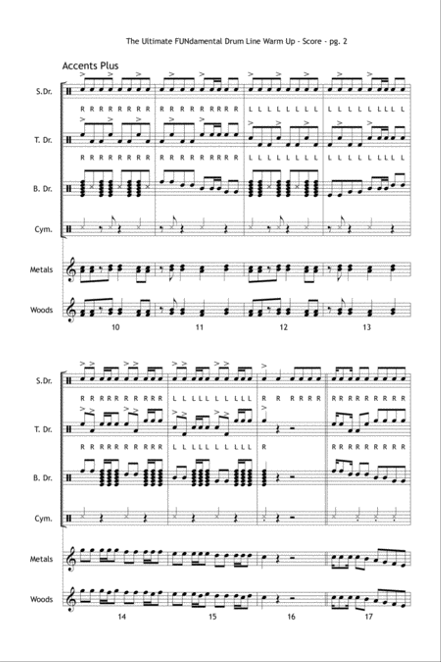 The Ultimate FUNdamental Drum Line Warm Up Percussion scores gallery preview page 3