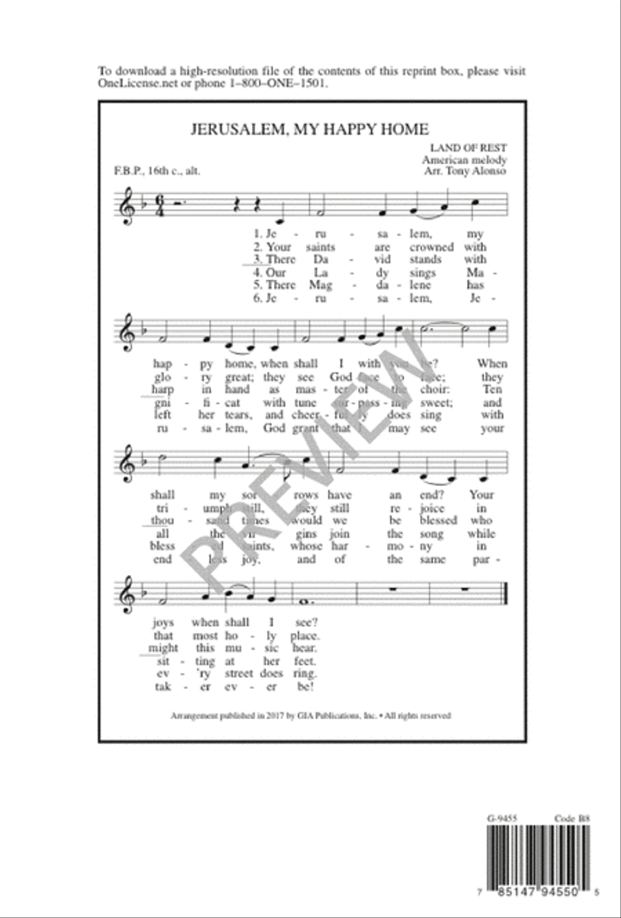 Jerusalem, My Happy Home 3-Part scores gallery preview page 9