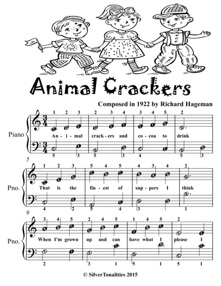 Animal Crackers Easy Piano Sheet Music 2nd Edition