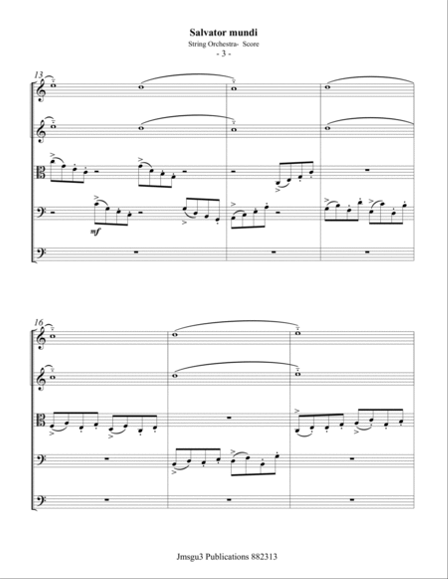 Bull: Salvator mundi for String Orchestra - Score Only String Orchestra scores gallery preview page 3