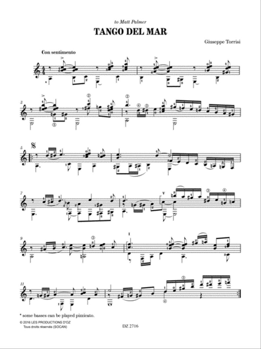 Tango del mar Classical Guitar scores gallery preview page 2