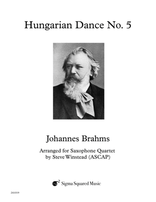 Hungarian Dance No. 5 for Saxophone Quartet