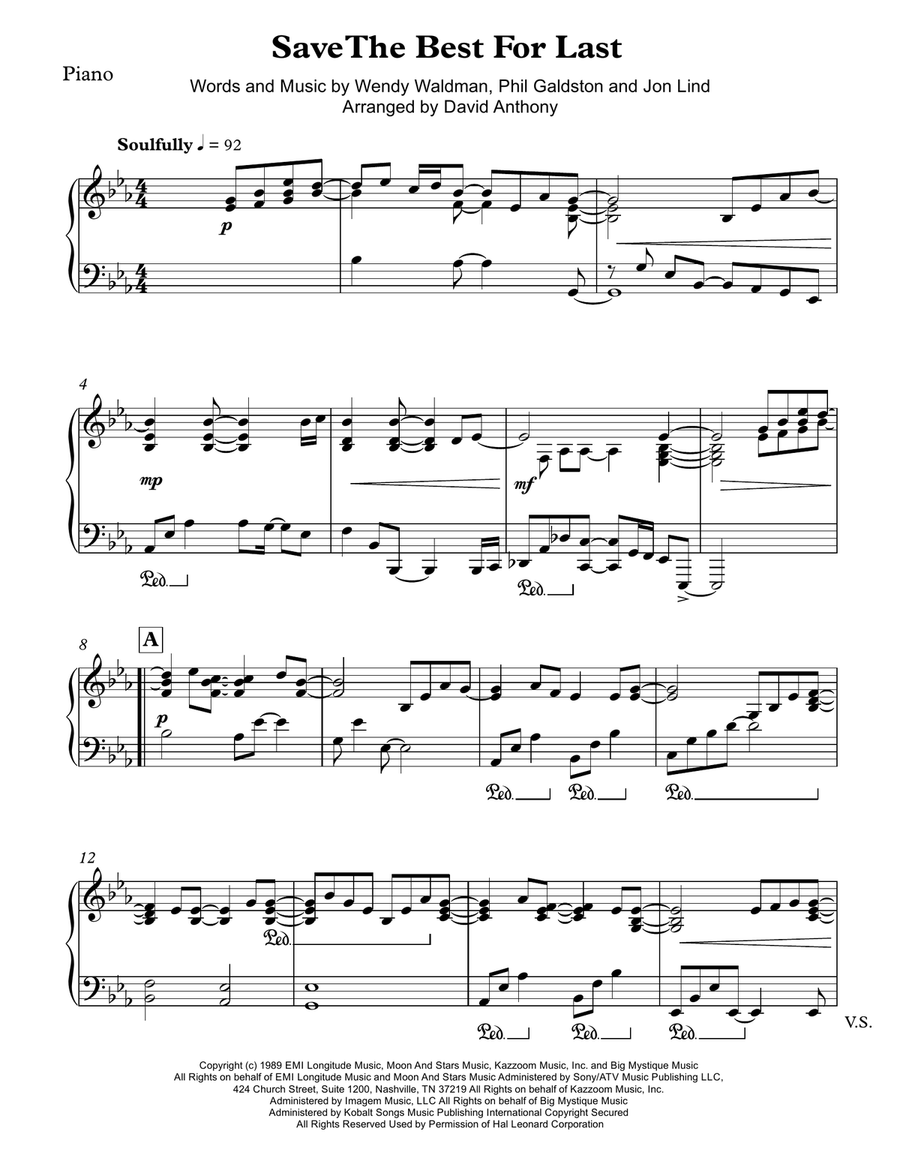 Save The Best For Last Piano Solo scores gallery preview page 2