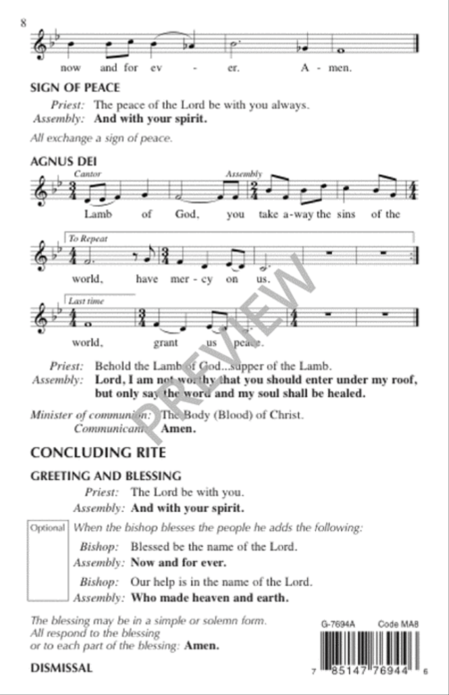 Mass of Creation - Assembly edition Unison Choir scores gallery preview page 9