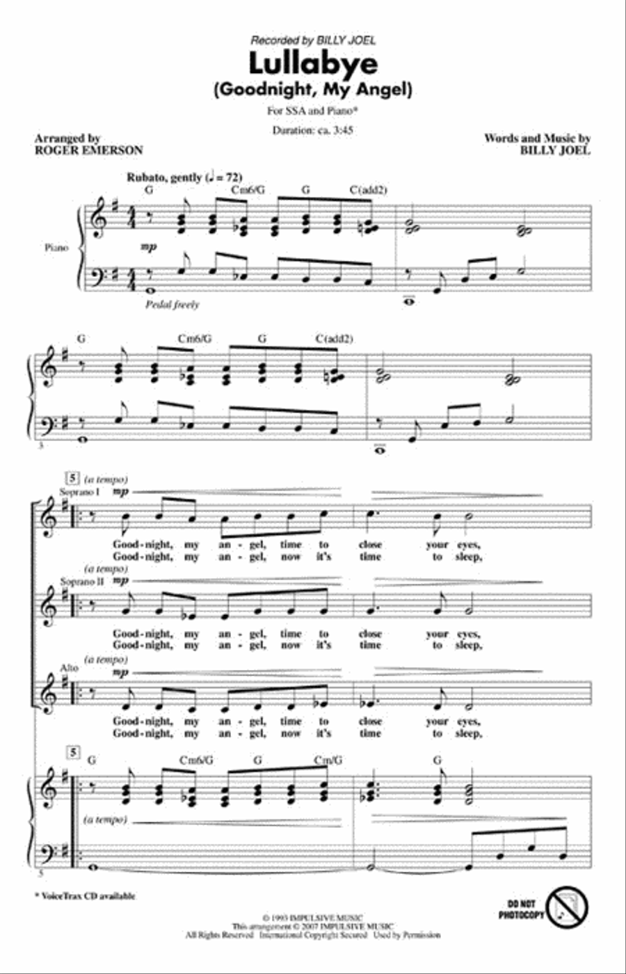 Lullabye SSA scores gallery preview page 2