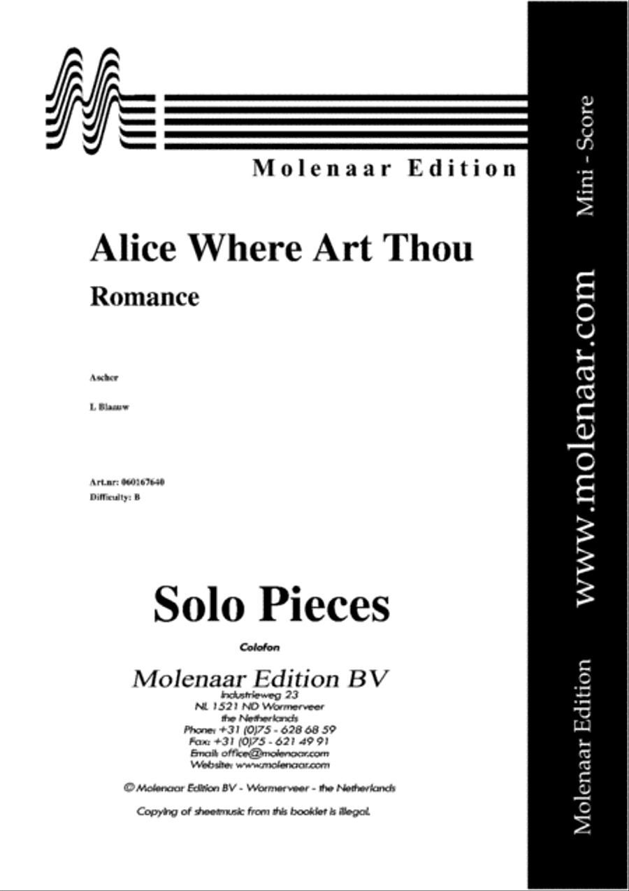 Alice Where Art Thou Clarinet scores gallery preview page 2