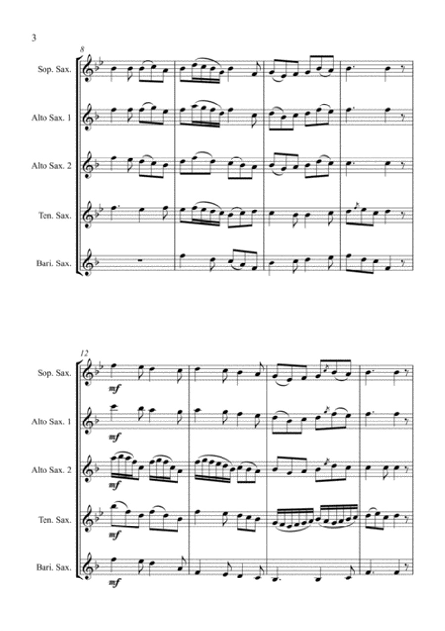 Good King Wenceslas - for Saxophone Quartet Saxophone Quartet scores gallery preview page 4