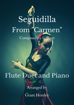 Book cover for "Seguidilla" From Bizet's "Carmen". Flute Duet and Piano- Intermediate
