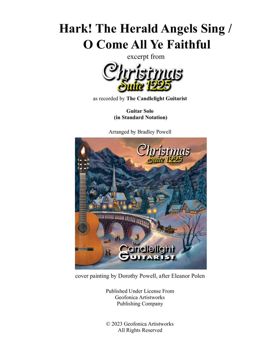 Hark! the Herald Angels Sing / O Come, All Ye Faithful Acoustic Guitar scores gallery preview page 1